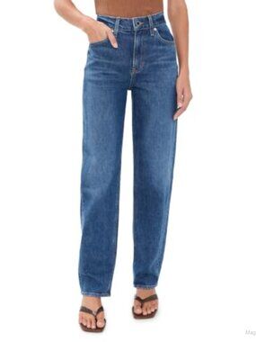 Mid-Weight Low-Stretch Denim Jeans High Rise Full Length 5-Pocket